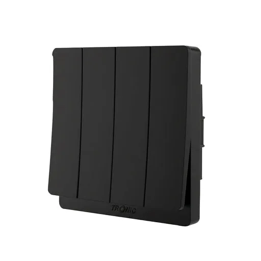 Tronic 4 Gang 1 Way Switch - Black