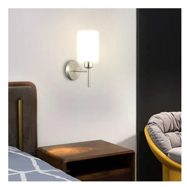 Tronic Frosted And Clear Glass Dual Shade Design Wall Lamp Silver
