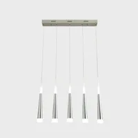 Tronic 5-Light Silver & White Pendant Light with Adjustable Color Temperature