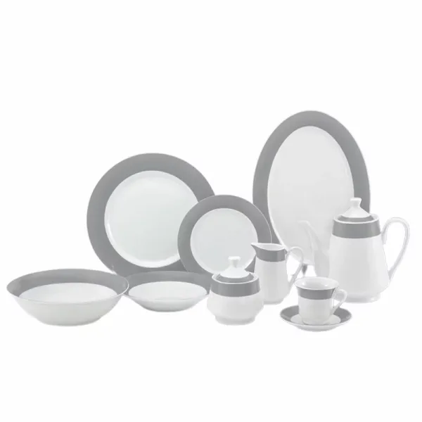 Nadstar Dinner Set 47pcs Porcelain Gray RSPD004