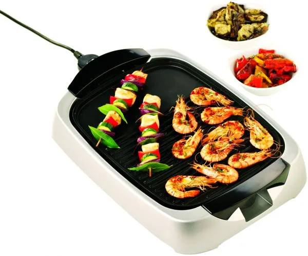 Kenwood Health Grill Adjustable Temperature Cool Touch Handle 2000w Hg266 - 2 Heat Zones Tempered Glass Lid Large Cooking Area Oil Drainage Channels