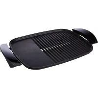 Kenwood Health Grill Adjustable Temperature Cool Touch Handle 2000w Hg266 - 2 Heat Zones Tempered Glass Lid Large Cooking Area Oil Drainage Channels