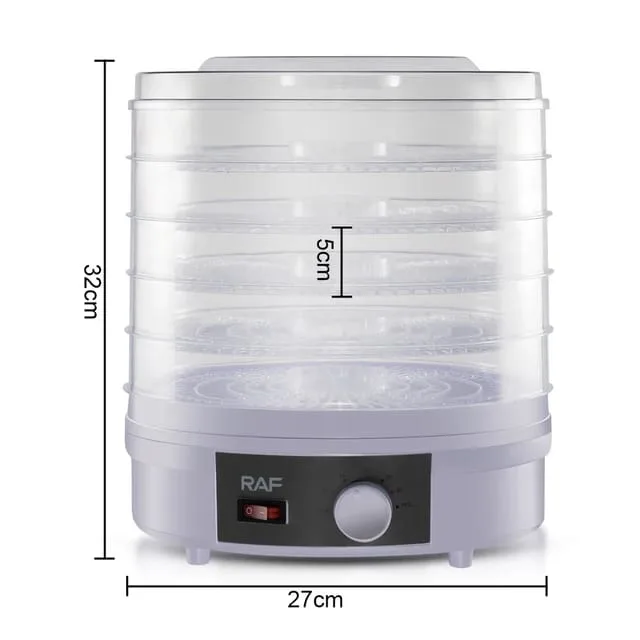 RAF Fruit Dehydrator 5 Trays 350W, Adjustable Temperature, Simple Operation R.6801 6 RAF Fruit Dehydrator 5 Trays 350W, Adjustable Temperature, Simple Operation R.6801