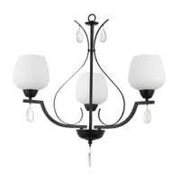 Tronic Elegant Black 3-Light Pendant with Frosted Glass Globes