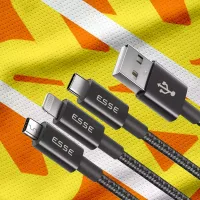 Esse Dyro 3in1 (Lightning+Type C+Micro-USB) Cable 1m ECB-USB37095