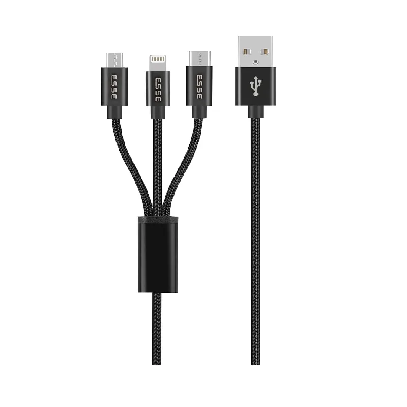 Esse Dyro 3in1 (Lightning+Type C+Micro-USB) Cable 1m ECB-USB37095