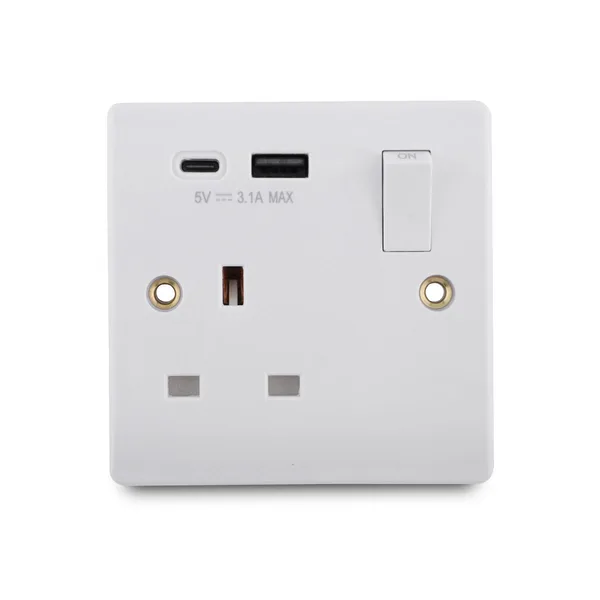 Tronic Multi-Functional USB Wall Socket with USB-C and USB-A Charging Ports