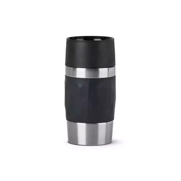 Tefal Travel Mug 0.3L Double Wall Stainless Steel Twist Black Insulated leak Proof N2160110