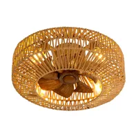 Tronic Woven-Style Ceiling Fan Light - Natural Fiber Look, 495mm