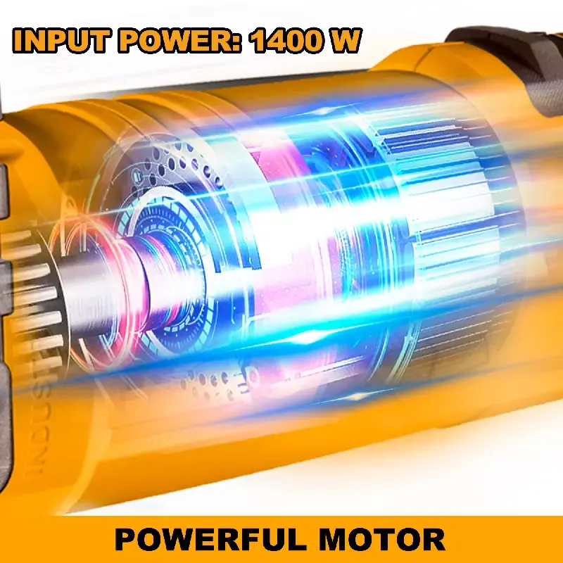 Ingco Industrial Angle Polisher 1400W with Variable Speed Control, Lock-on Switch, Aluminum Gear Box AP140016