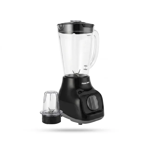 Nikai Blender 1.5L 350W, Plastic Jug with Dry Grinder, Stainless Steel Blades, Compact Design, One-Touch Nb1625a