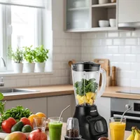 Nikai Blender 1.5L 350W, Plastic Jug with Dry Grinder, Stainless Steel Blades, Compact Design, One-Touch Nb1625a