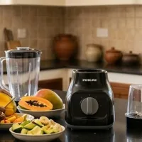 Nikai Blender 1.5L 350W, Plastic Jug with Dry Grinder, Stainless Steel Blades, Compact Design, One-Touch Nb1625a