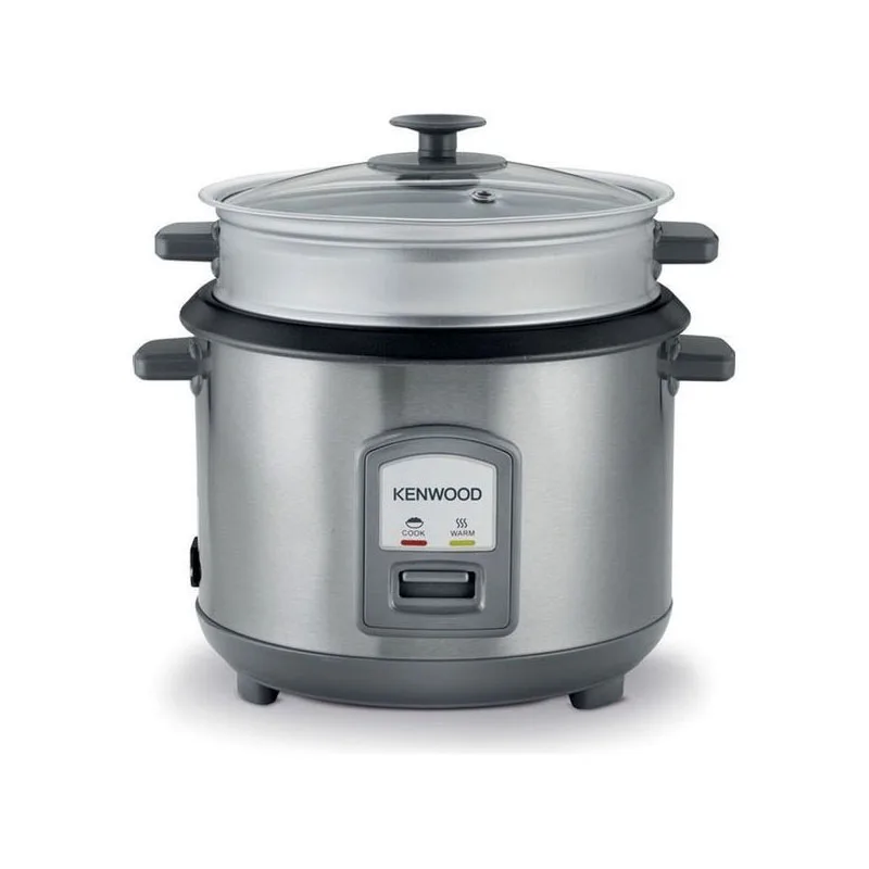 Kenwood Rice Cooker 2.8l Keep Warm Function Teflon Coated Pot 1000w Rcm71.000ss - Glass Lid Non Stick Stainless Steel Removable Cooking With Steam Basket Pot Indicator Lights