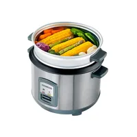 Kenwood Rice Cooker 2.8l Keep Warm Function Teflon Coated Pot 1000w Rcm71.000ss - Glass Lid Non Stick Stainless Steel Removable Cooking With Steam Basket Pot Indicator Lights