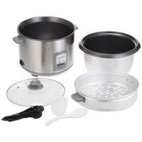 Kenwood Rice Cooker 2.8l Keep Warm Function Teflon Coated Pot 1000w Rcm71.000ss - Glass Lid Non Stick Stainless Steel Removable Cooking With Steam Basket Pot Indicator Lights