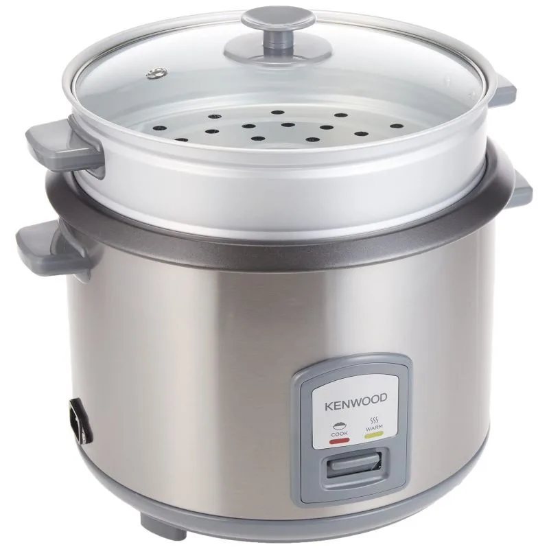 Kenwood Rice Cooker 2.8l Keep Warm Function Teflon Coated Pot 1000w Rcm71.000ss - Glass Lid Non Stick Stainless Steel Removable Cooking With Steam Basket Pot Indicator Lights