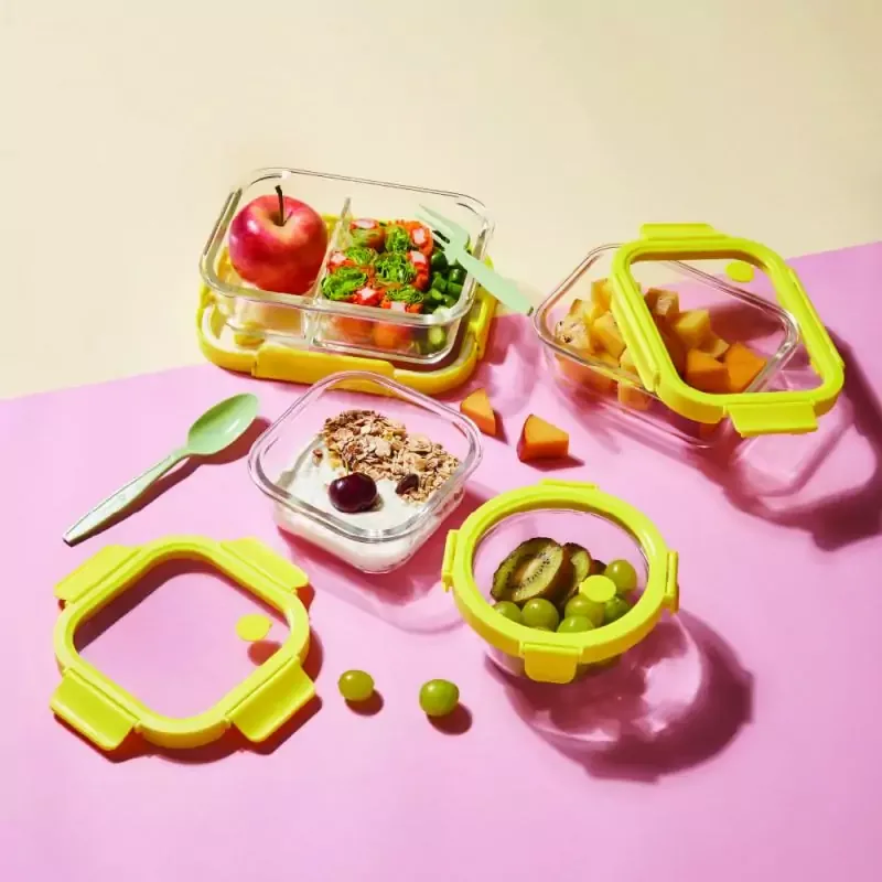 Ocean Rego Food Container Box, Round, Yellow Fizz 400ml 4GP004C014C02