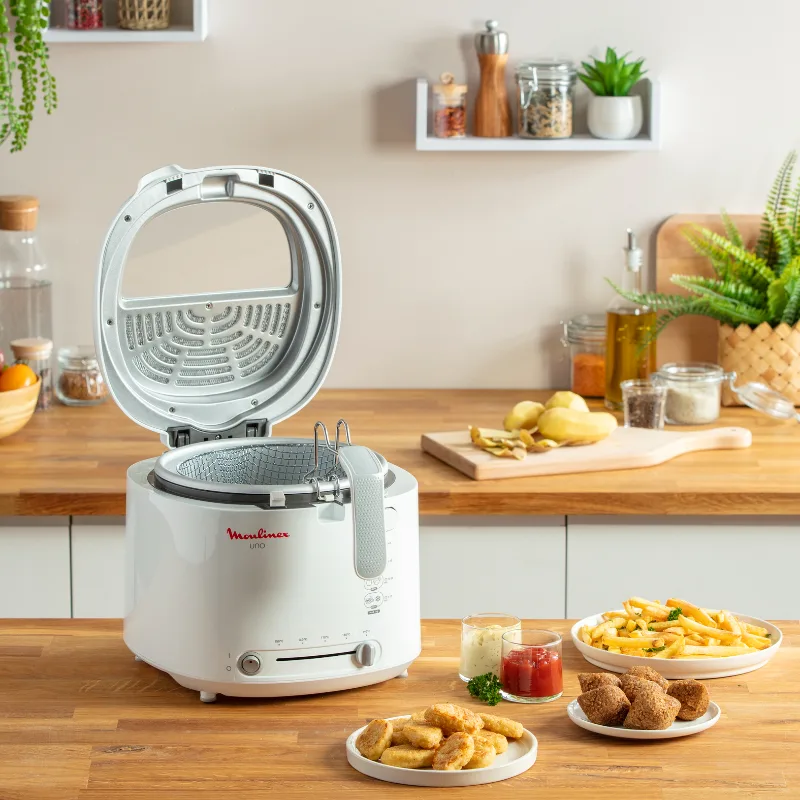 Moulinex Deep Fryer 1kg/1.8L Capacity 1470W Adjustable Thermostat White AF203127