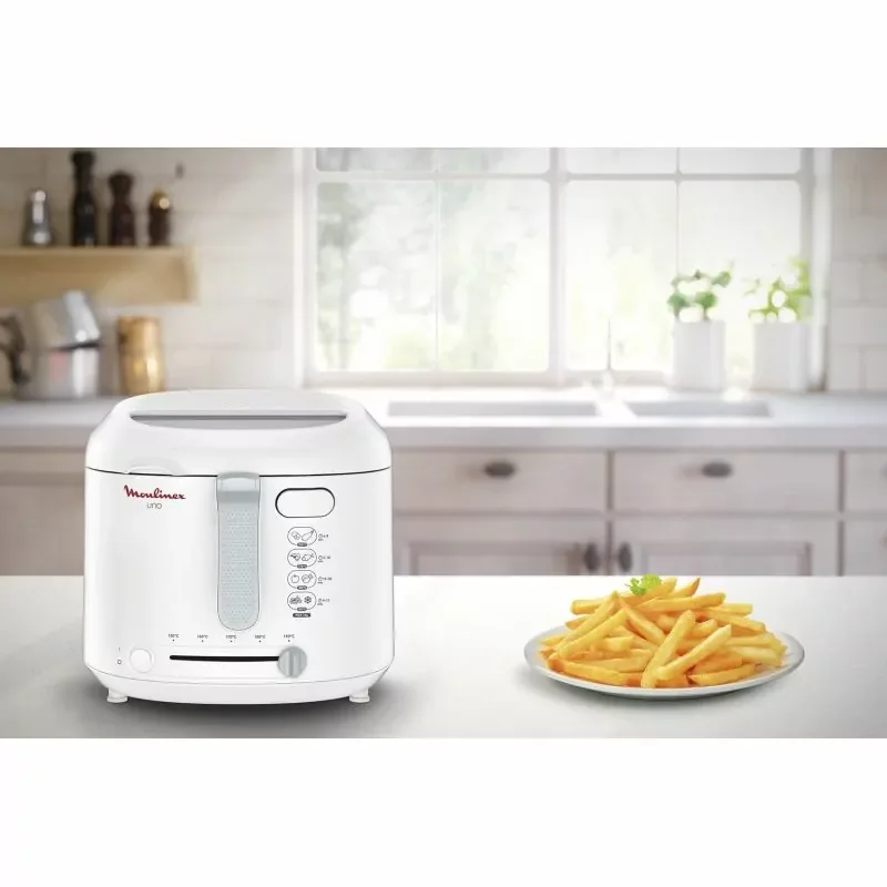 Moulinex Deep Fryer 1kg/1.8L Capacity 1470W Adjustable Thermostat White AF203127