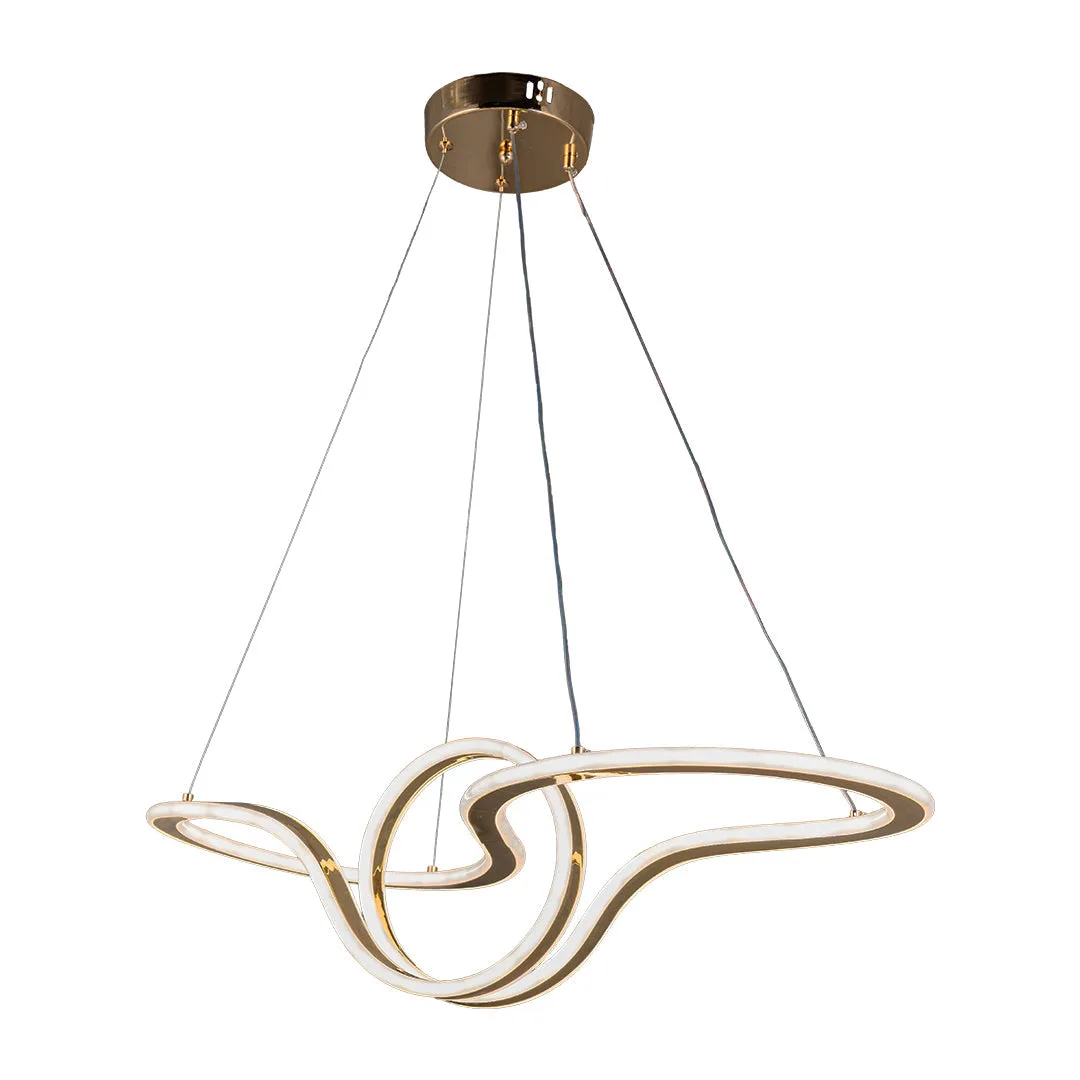 Tronic Golden Artistic Wave Pendant Light - 100W LED
