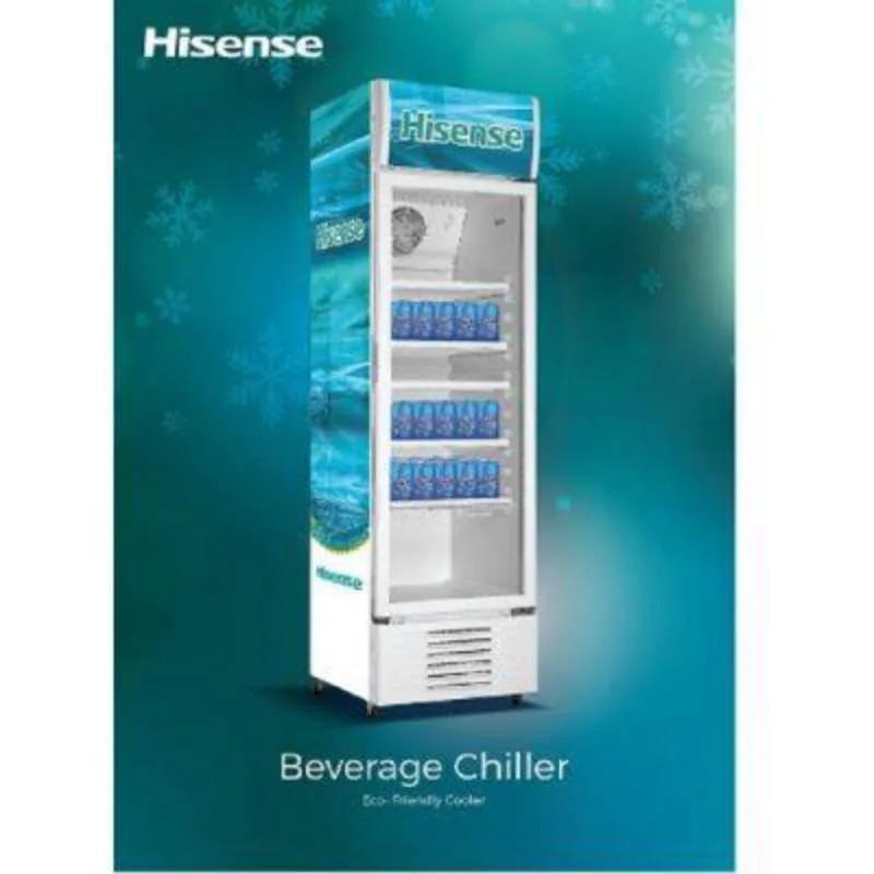 Hisense Beverage Cooler 382L Single Door, Light Box, Frost White FL-50FC