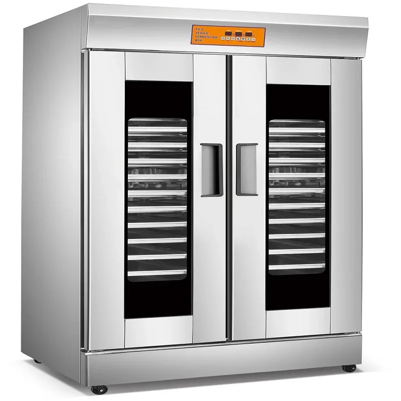 Commercial Electric 32-Tray Industrial Double-Door Proofer, 2.8kW Professional Digital Dough Proofing Machine, Heavy-Duty Fan-Assisted Bakery Cabinet WG-32K