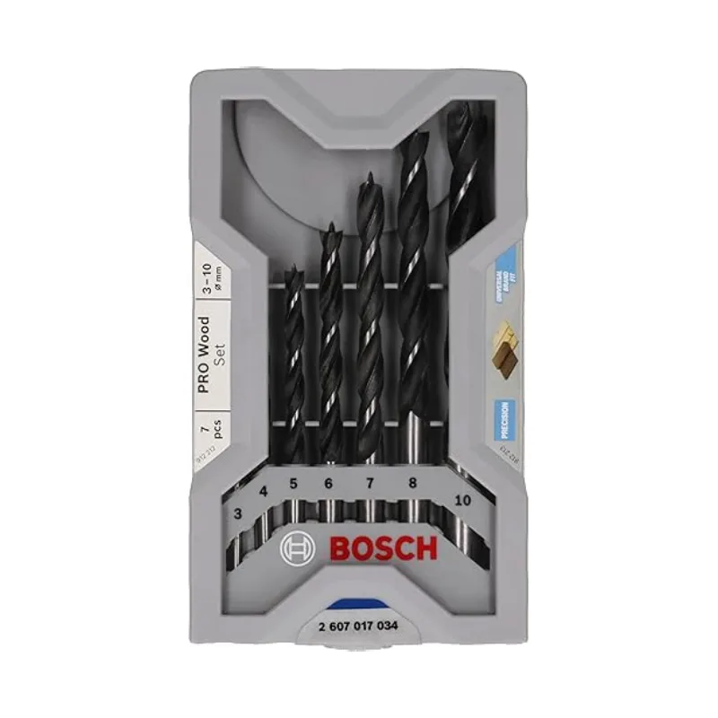 Bosch Brad Point Wood Drill Bit Set (for Soft- and Hardwood, Ø 3-10 mm, Accessories Drill Driver and Drill Stand (Pack of 10Sets) 2607017034 1 Bosch Brad Point Wood Drill Bit Set (for Soft- and Hardwood, Ø 3-10 mm, Accessories Drill Driver and Drill Stand (Pack of 10Sets) 2607017034
