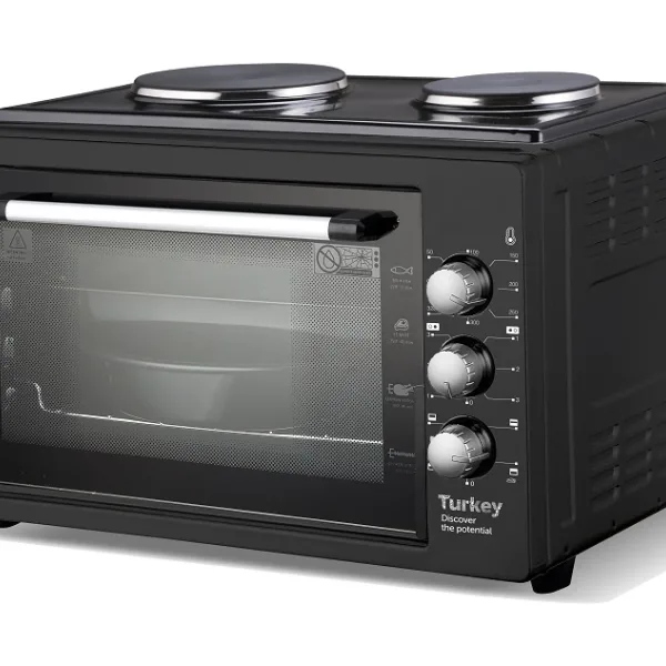 Nikai Oven Electric 45l with Rosting Function and 2 Hotplate NT4520RHT 60 Mins Timer Stainless Steel Heating Elements Inner Light