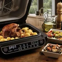 Kenwood Airfryer 8l Digital Touch Screen 4 in 1 Fry, Grill, Roast and Bake 1700w Ghf40.000bk4 Grill Levels, 8 Preset Functions - Grill, Air Crisp, Roast, Bake, Pizza, Reheat, Dehydrate & Manual Function