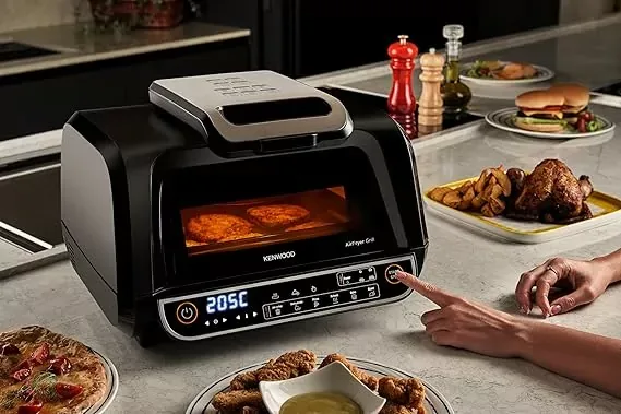 Kenwood Airfryer 8l Digital Touch Screen 4 in 1 Fry, Grill, Roast and Bake 1700w Ghf40.000bk4 Grill Levels, 8 Preset Functions - Grill, Air Crisp, Roast, Bake, Pizza, Reheat, Dehydrate & Manual Function
