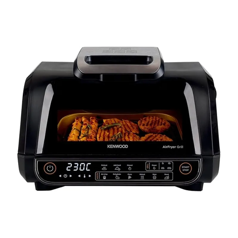 Kenwood Airfryer 8l Digital Touch Screen 4 in 1 Fry, Grill, Roast and Bake 1700w Ghf40.000bk4 Grill Levels, 8 Preset Functions - Grill, Air Crisp, Roast, Bake, Pizza, Reheat, Dehydrate & Manual Function