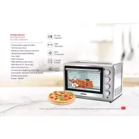 Nikai Oven Electric 52L With Rosting Function 4 Knobs Control 1800W NT5201RCAX1 120 Mins Timer Stainless Steel Heating Elements Inner Light Convection Fan Double Glass Panel