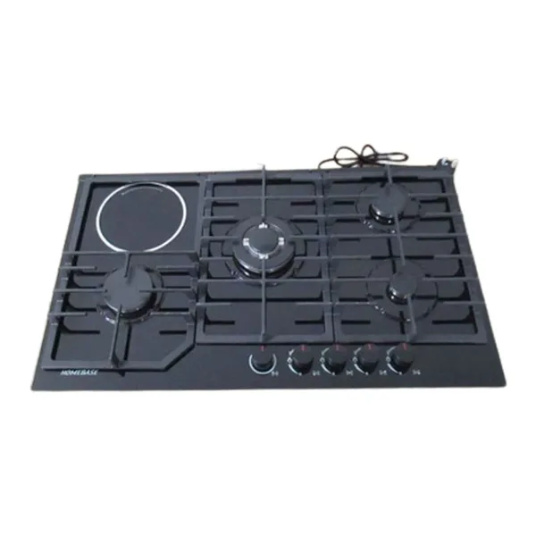 Homebase Cooker 4 Gas Burners, 1 Electric Hot Plate Glass Top, Built in or Table top HB-5908