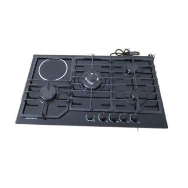 Homebase Cooker 4 Gas Burners, 1 Electric Hot Plate Glass Top, Built in or Table top HB-5908