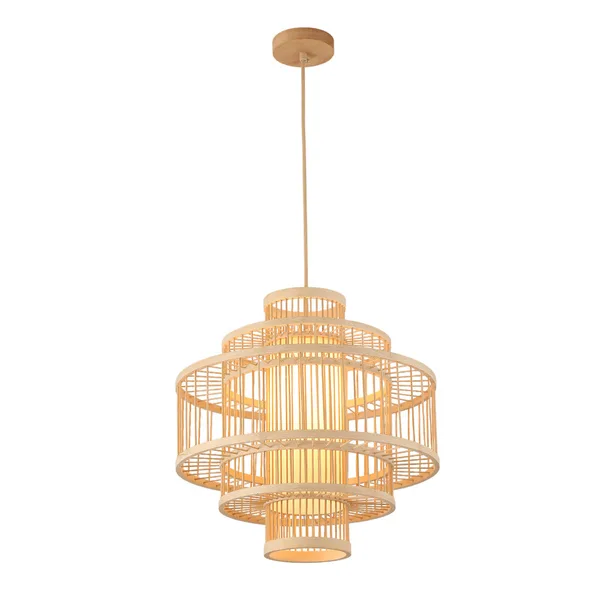 Tronic Bamboo Pendant Lamp - Geometric Woven Frame