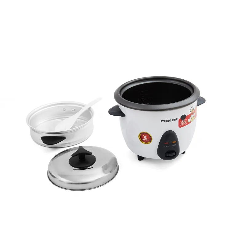 Nikai Rice Cooker 1L Keep Warm Function Teflon Coated Inner Pot 400w NR701A Aluminum Steamer Detachable Power Cord Indicator Lights