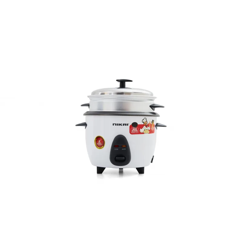 Nikai Rice Cooker 1L Keep Warm Function Teflon Coated Inner Pot 400w NR701A Aluminum Steamer Detachable Power Cord Indicator Lights