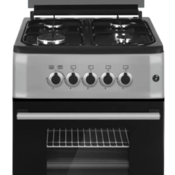 Hisense Freestanding Cooker 60x60cm, 3 Gas + 1 Electric Burner, Electric Oven, Glass Lid, Silver HF631GEES