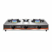 Decakila Gas Cooker 3 Burner 2.7kW x 2 + 0.7kW Stainless Steel Even Heating Kmgs041m