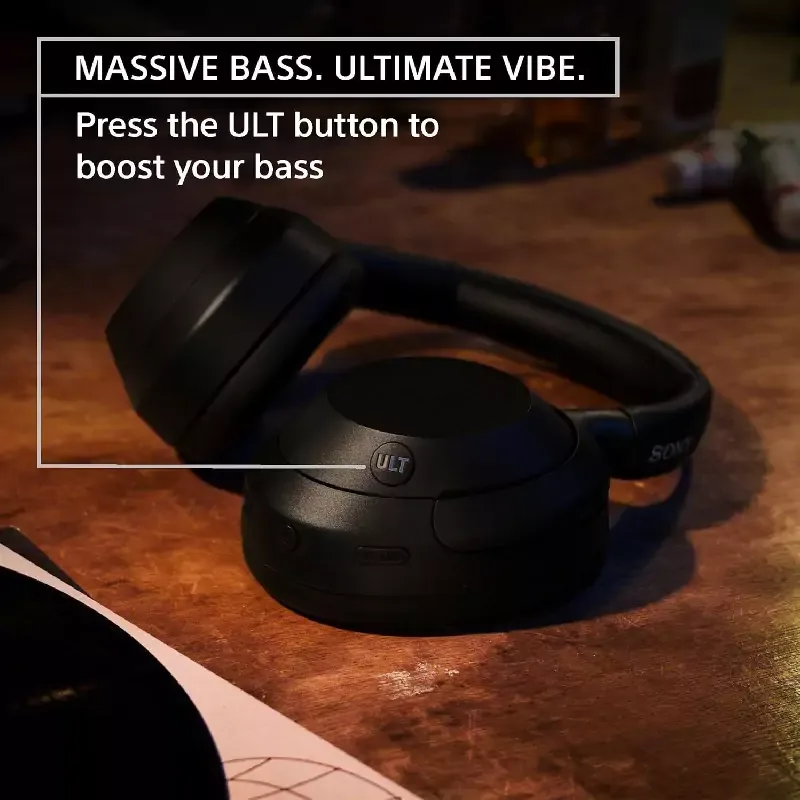 Sony Wireless Bluetooth Over Ear Headphones with Noise Cancellation, Massive Bass, Surround Sound WH-ULT900N