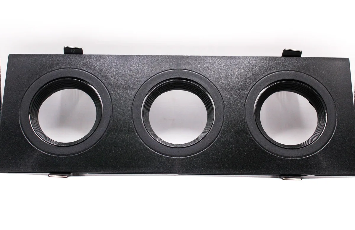 Tronic Three Way Black Rectangular Recessed Holder