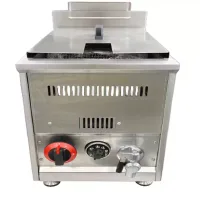 Commercial Gas Fryer 18L Countertop, Heavy-Duty LPG Single Tank Deep Fryer, Professional Stainless Steel Gas Fryer WG-GF181