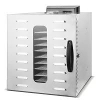 Commercial Electric Food Dehydrator 1000W 12-Tray, 30-90C Adjustable Temperature HFD-12
