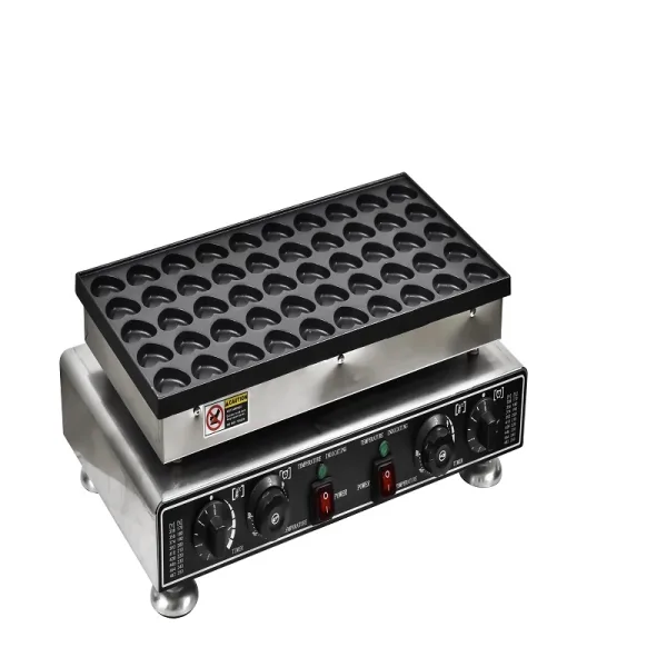 Commercial Electric 50-Hole Heart-Shaped Muffin Machine, Dual 1800W Professional Mini Pancake & Waffle Maker, Industrial Heart Mold Baking Machine WG-HF-SB50