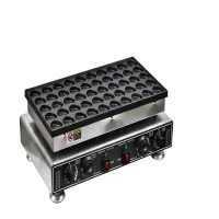 Commercial Electric 50-Hole Heart-Shaped Muffin Machine, Dual 1800W Professional Mini Pancake & Waffle Maker, Industrial Heart Mold Baking Machine WG-HF-SB50