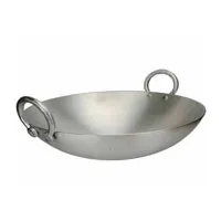 Nadstar Aluminium Karai 17" No9 Heavy Base Aluminum Kadai Deep Frying Kadai with Handle for Kitchen