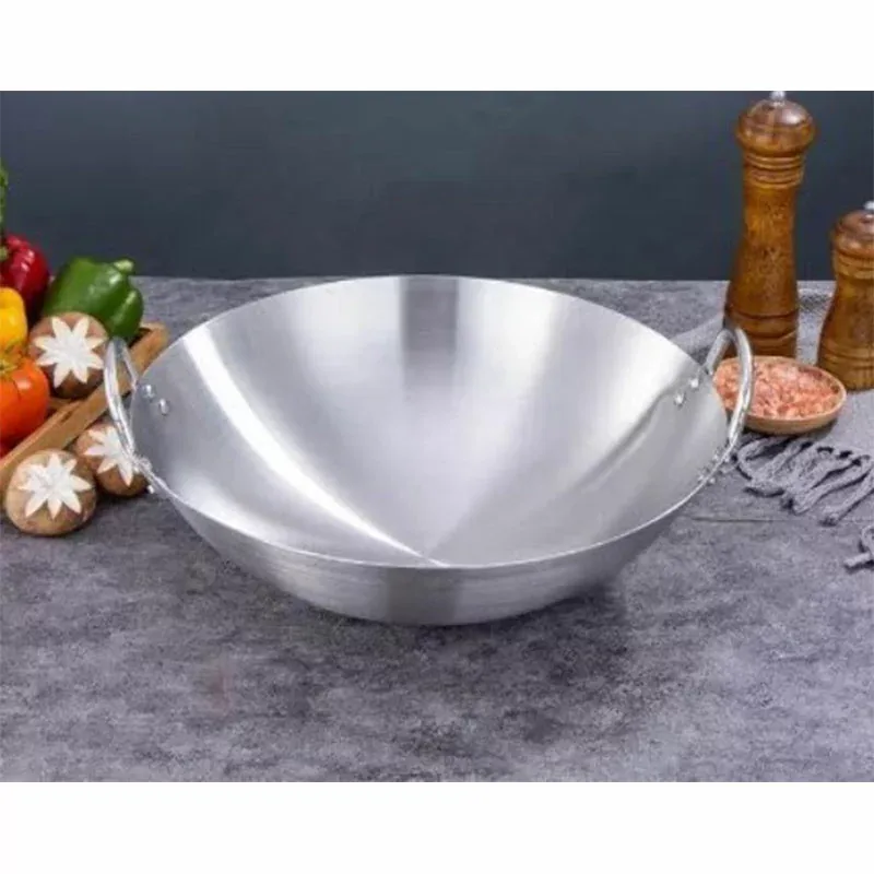 Nadstar Aluminium Karai 17" No9 Heavy Base Aluminum Kadai Deep Frying Kadai with Handle for Kitchen