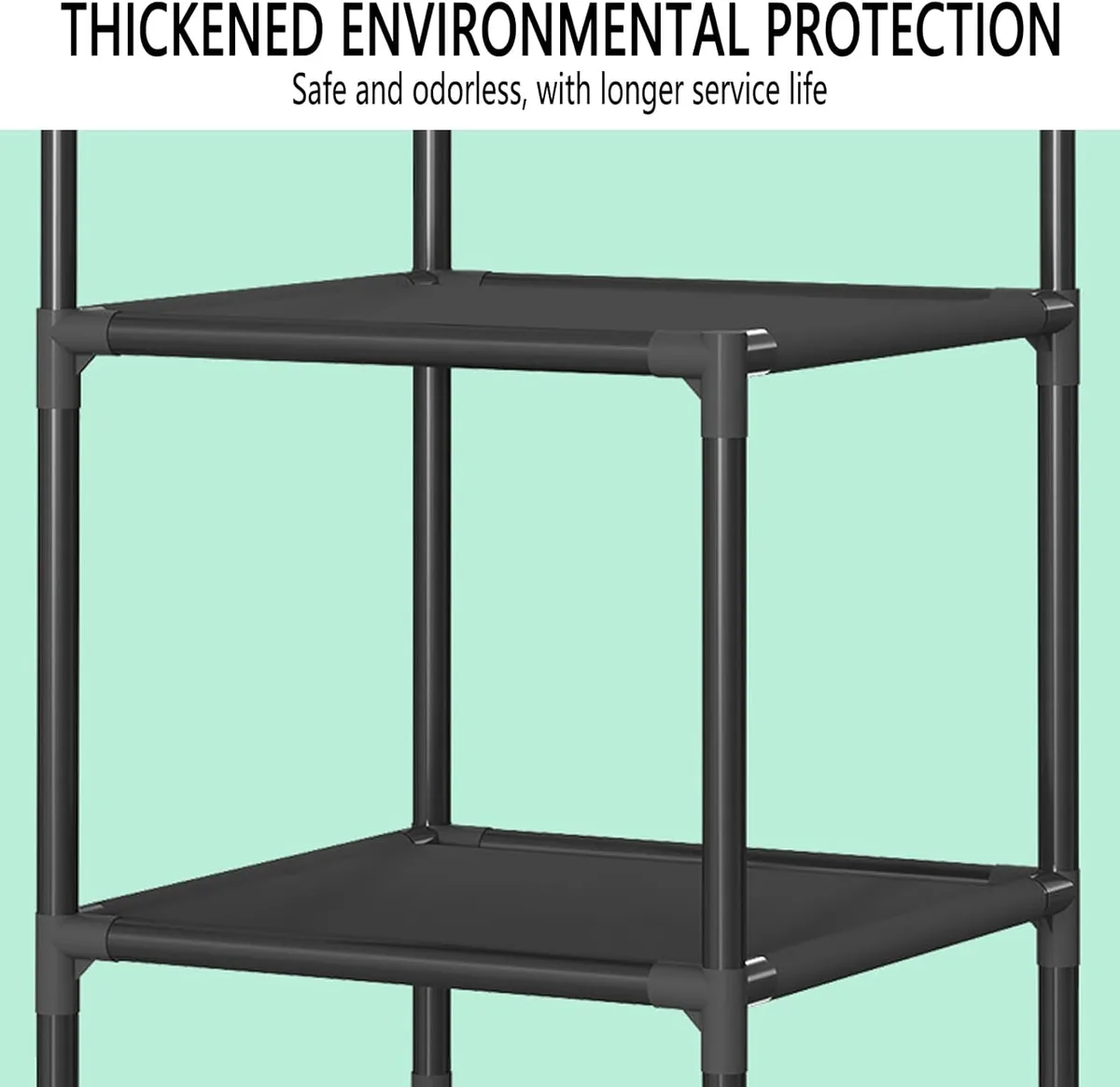 Corner Wardrobe, 3 Tier Corner Hall Tree, Metal Entrance Wardrobe, Freestanding Clothes Rack, Shoe Rack - JHC340L