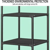 Corner Wardrobe, 3 Tier Corner Hall Tree, Metal Entrance Wardrobe, Freestanding Clothes Rack, Shoe Rack - JHC340L